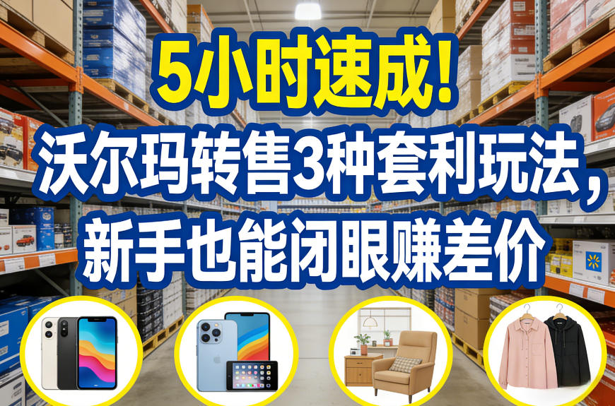 5小时速成!沃尔玛转售3种套利玩法,新手也能闭眼賺差价-优优云网创