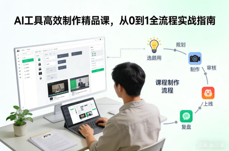 AI工具高效制作精品课,从0到1全流程实战指南-优优云网创