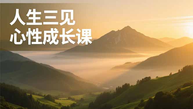 人生三见心性成长课,见天地众生自己,搞透人性安顿身心,活出清晰自我,内在富足无价-优优云网创