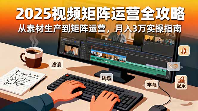 2025短视频矩阵运营全攻略:从素材生产到矩阵运营,月入3万实操指南-优优云网创