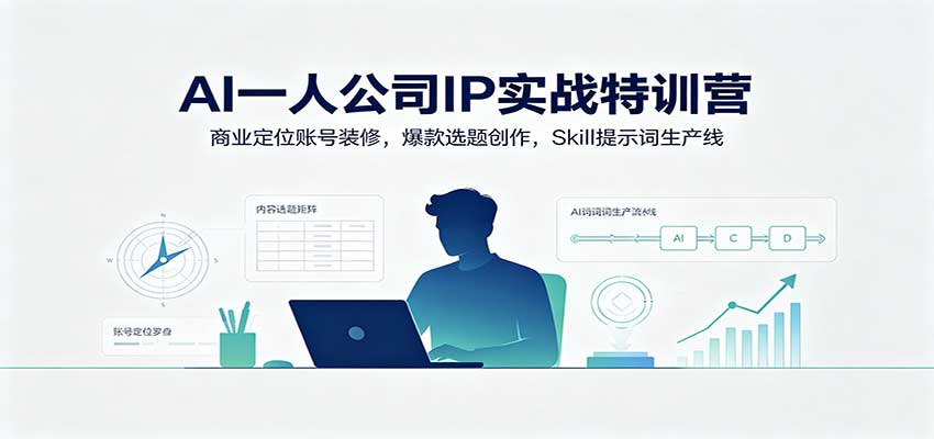 AI一人公司IP实战特训营：商业定位账号装修，爆款选题创作，Skill提示词生产线-思丰网赚