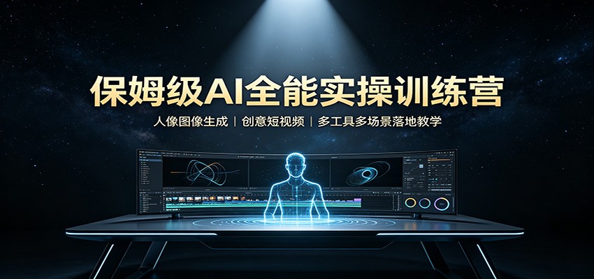 保姆级AI全能实操训练营：人像图像生成，创意短视频，多工具多场景落地教学-思丰网赚