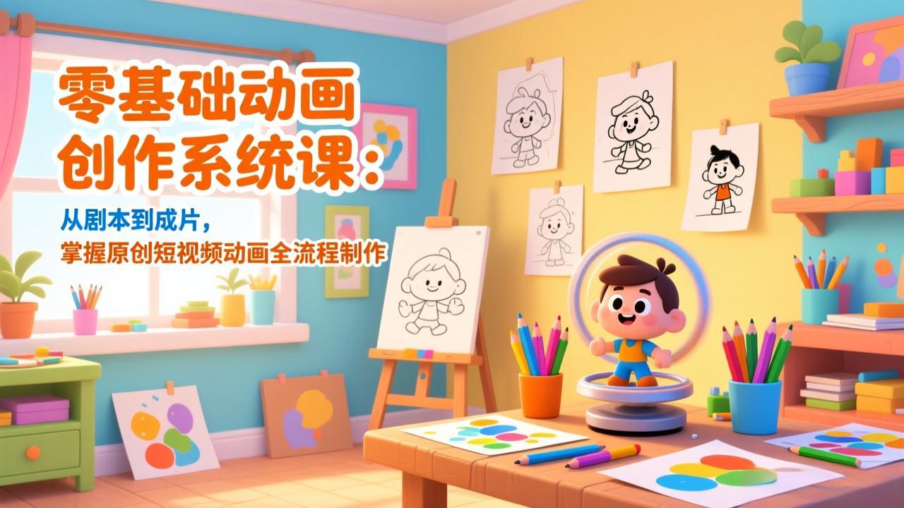 零基础动画创作系统课：从剧本到成片，掌握原创短视频动画全流程制作-优优云网创
