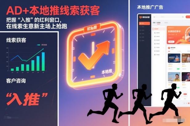 AD+本地推线索获客,把握“入推”的红利窗口,在线索生意新主场上抢跑-优优云网创