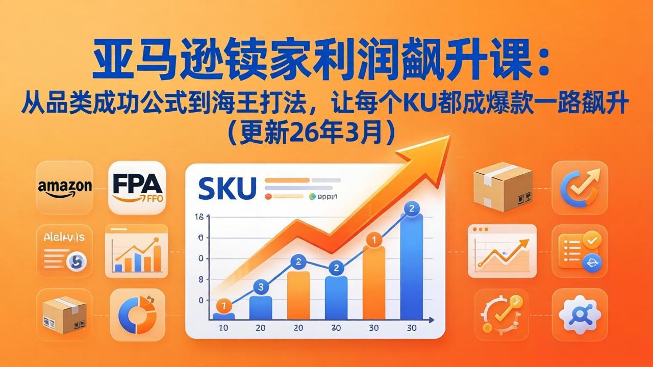 亚马逊卖家利润飙升课:从品类成功公式到海王打法,让每个SKU都成爆款一路飙升(更新26年3月-优优云网创