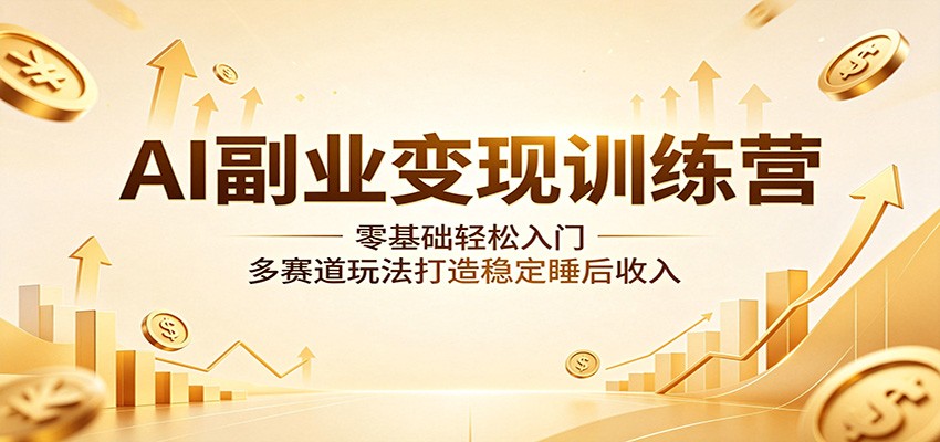 AI副业变现训练营:零基础轻松入门,多赛道玩法打造稳定睡后收入-优优云网创