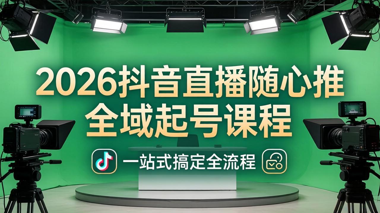 2026抖音直播随心推全域起号课程:一站式搞定直播起号、稳号、放量全流程(更新4月-优优云网创