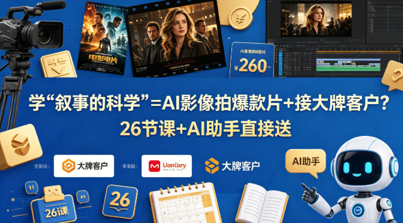 学《叙事的科学》=AI影像拍爆款片+接大牌客户?26节课+AI助手直接送【原创双语字幕】