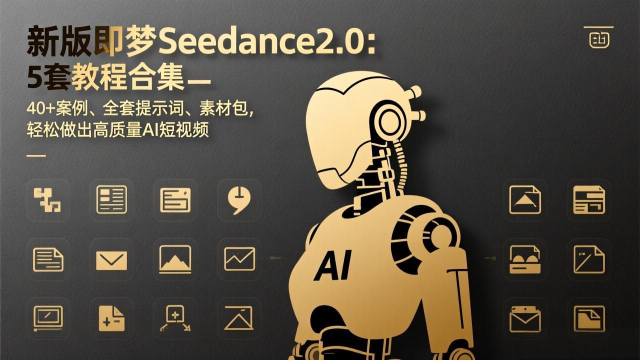 新版即梦Seedance2.0:5套教程合集,40+案例、全套提示词、素材包,轻松做出高质量AI短视频-优优云网创