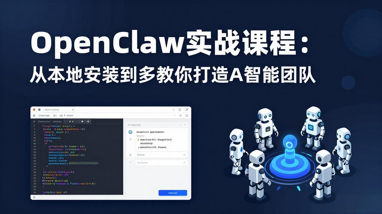 OpenClaw实战课程:从本地安装到多Agent协同,手把手教你打造AI智能团队-优优云网创
