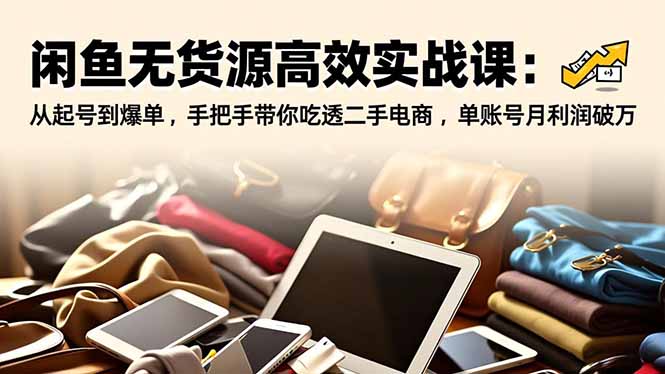 闲鱼无货源高效实战课:从起号到爆单,手把手带你吃透二手电商,单账号月利润破万-优优云网创