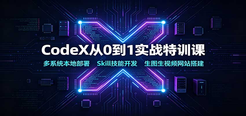 CodeX从0到1实战特训课:多系统本地部署,Skill技能开发,生图生视频网站搭建-思丰网赚