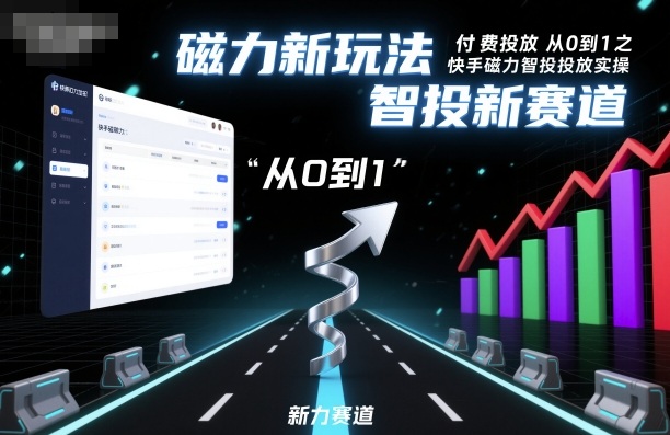 付费投放从0到1之快手磁力智投投放实操,磁力新玩法,智投新赛道-优优云网创