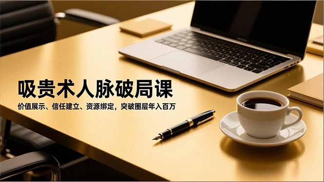 吸贵术人脉破局课,价值展示、信任建立、资源绑定,突破圈层年入百万-优优云网创