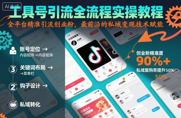 工具号引流全流程保姆级实操教程,全平台精准引流创业粉,最前沿的私域变现技术赋能-优优云网创