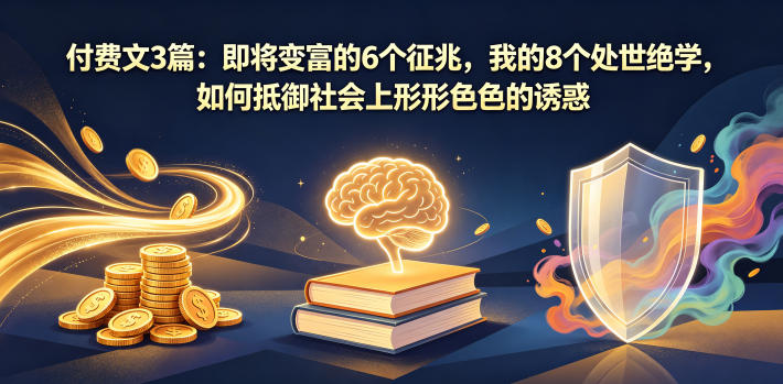 付费文3篇：即将变富的6个征兆，我的8个处世绝学，如何抵御社会上形形色色的诱惑-优优云网创