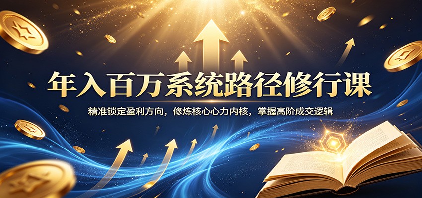 年入百万系统路径修行课:精准锁定盈利方向,修炼核心心力内核,掌握高阶成交逻辑-优优云网创