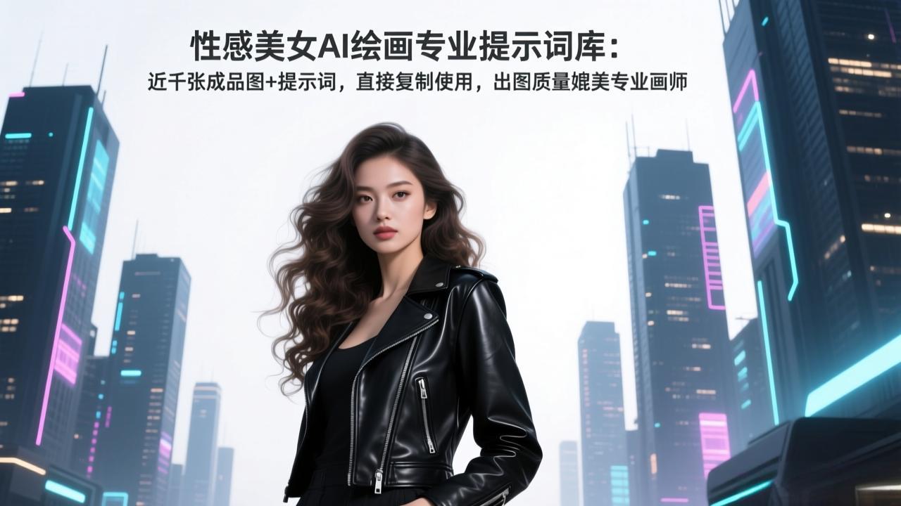 性感美女AI绘画专业提示词库：近千张成品图+提示词，直接复制使用，出图质量媲美专业画师-优优云网创