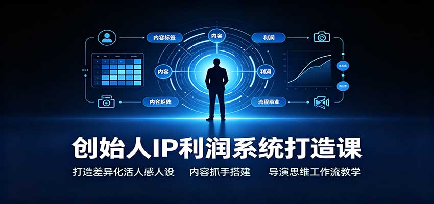 创始人IP利润系统打造课:打造差异化活人感人设,内容抓手搭建,导演思维工作流教学-思丰网赚