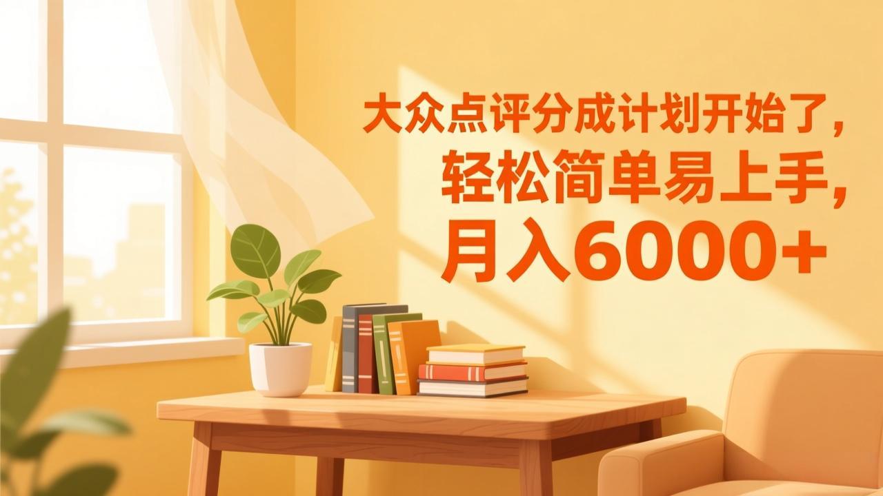 大众点评分成计划开始了,轻松简单易上手,月入6000+-优优云网创