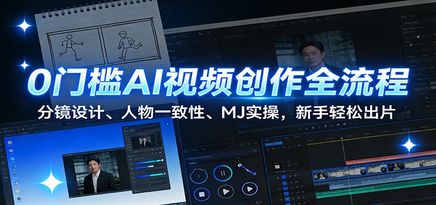 0门槛AI视频创作全流程:分镜设计、人物一致性、MJ实操,新手轻松出片-优优云网创