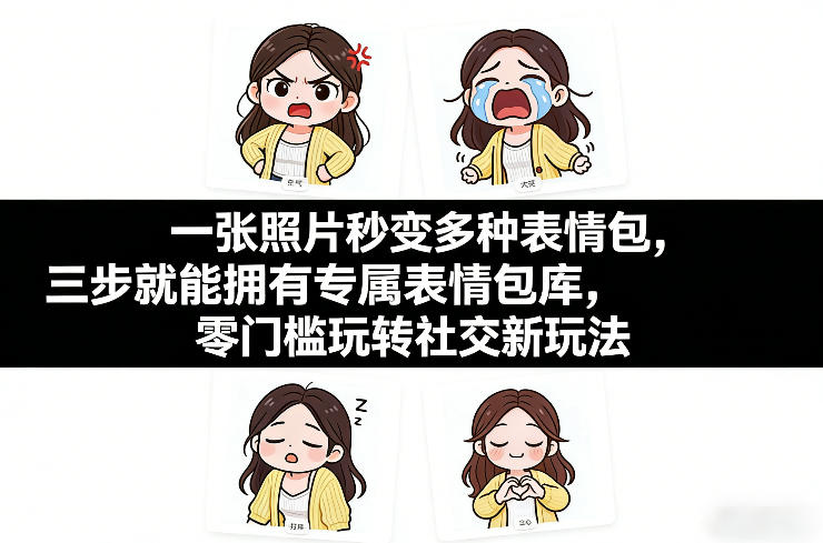 一张照片秒变多种表情包,三步就能拥有专属表情包库,零门槛玩转社交新玩法【文档】-优优云网创