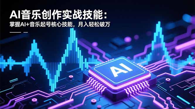 AI音乐创作实战技能:掌握AI+音乐起号核心技能,月入轻松破万-优优云网创