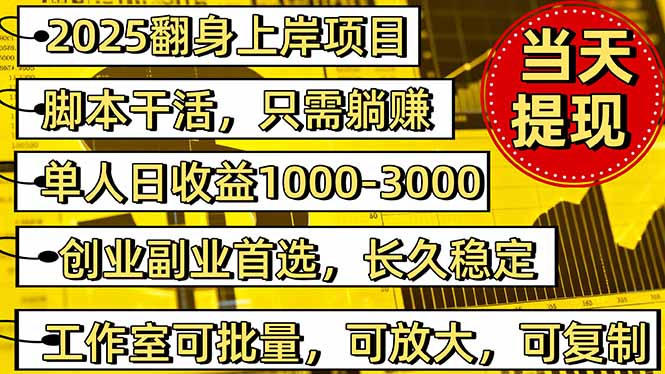 2025翻身上岸项目脚本干活,内部客户经理内部开号,单人日收益1000-300…-优优云网创