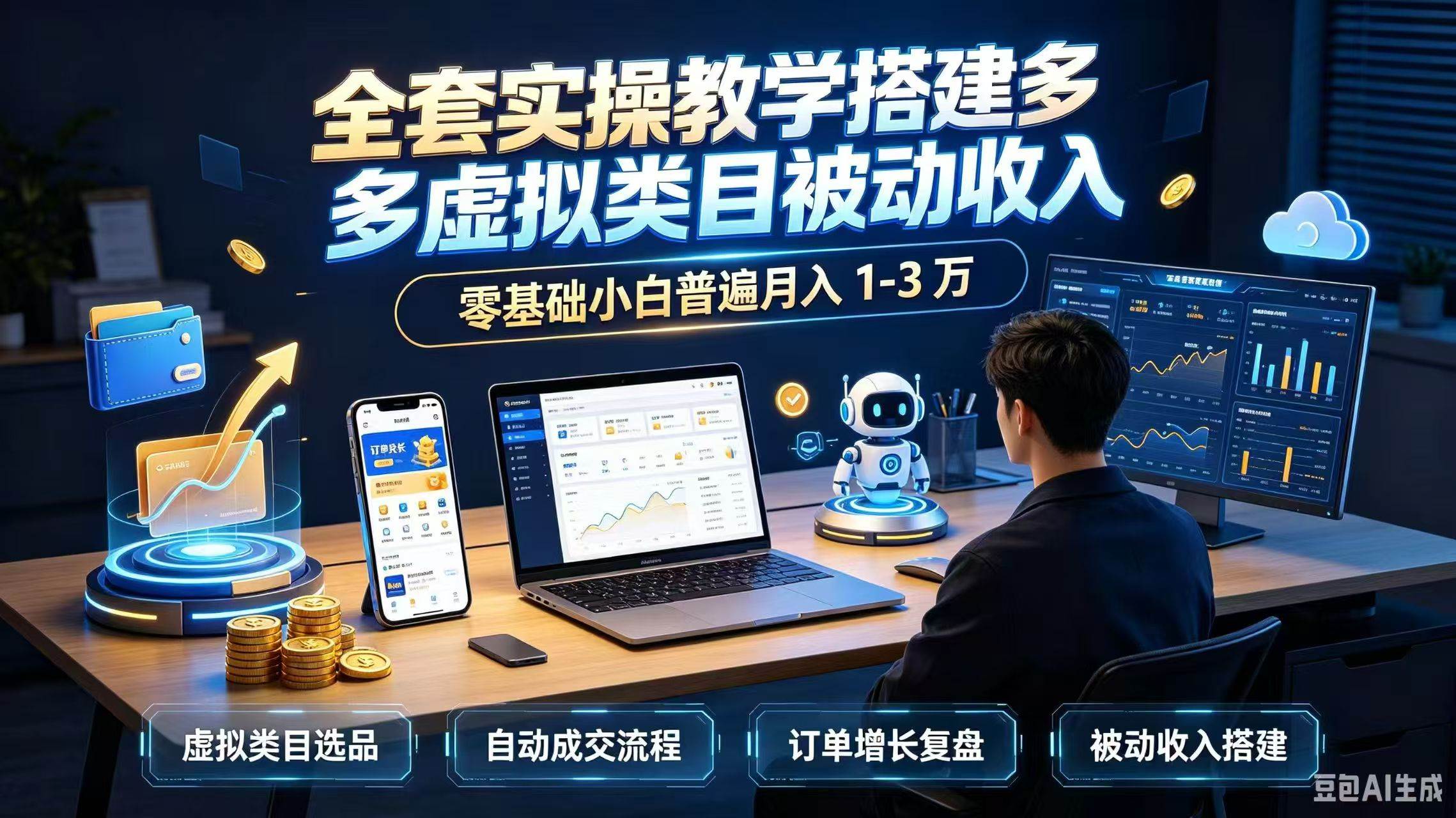 （20076期）全套实操教学搭建多多虚拟类目被动收入，零基础小白普遍月入 1-3 万-思丰网赚