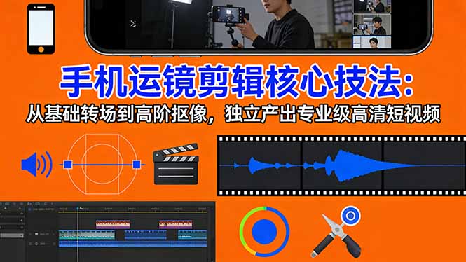 手机运镜 剪辑核心技法:从基础转场到高阶抠像,独立产出专业级高清短视频-优优云网创