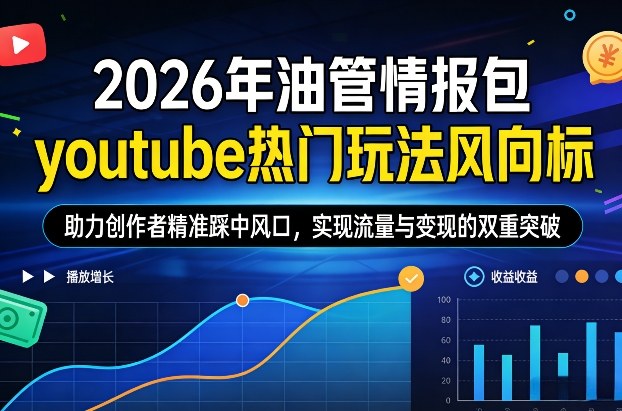 2026年油管情报包，youtube热门玩法风向标，助力创作者精准踩中风口，实现流量与变现的双重突破(更新0330)-优优云网创