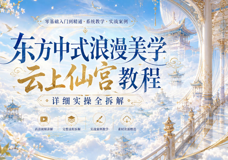 东方中式浪漫美学云上仙宫教程,详细实操全拆解-思丰网赚