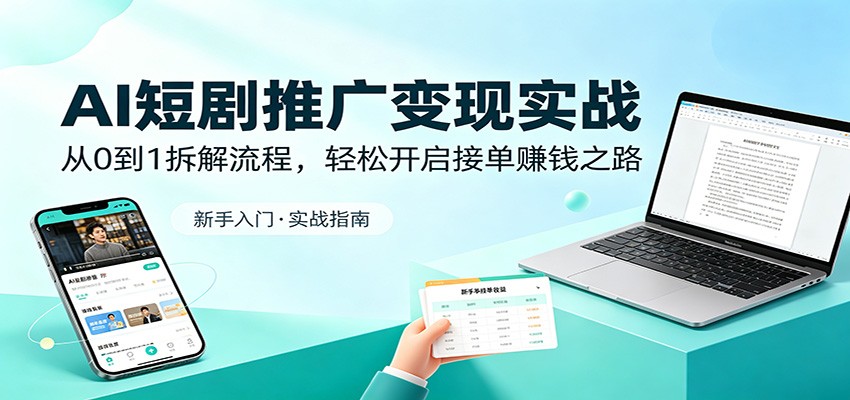 AI短剧推广变现实战:从0到1拆解流程,轻松开启接单赚钱之路-优优云网创