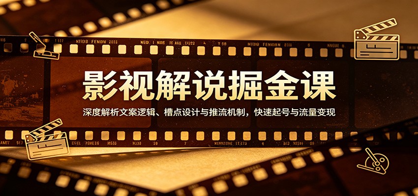 影视解说掘金课:深度解析文案逻辑、槽点设计与推流机制,快速起号与流量变现-优优云网创