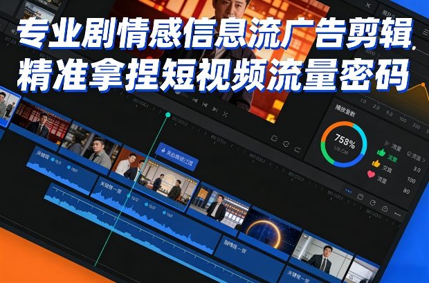 专业剧情感信息流广告剪辑,精准拿捏短视频流量密码-优优云网创