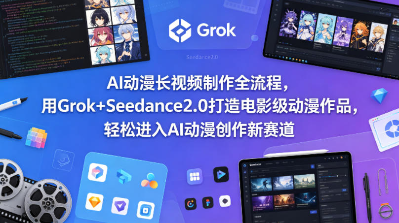 AI动漫长视频制作全流程,用Grok+Seedance2.0打造电影级动漫作品,轻松进入AI动漫创作新赛道-优优云网创