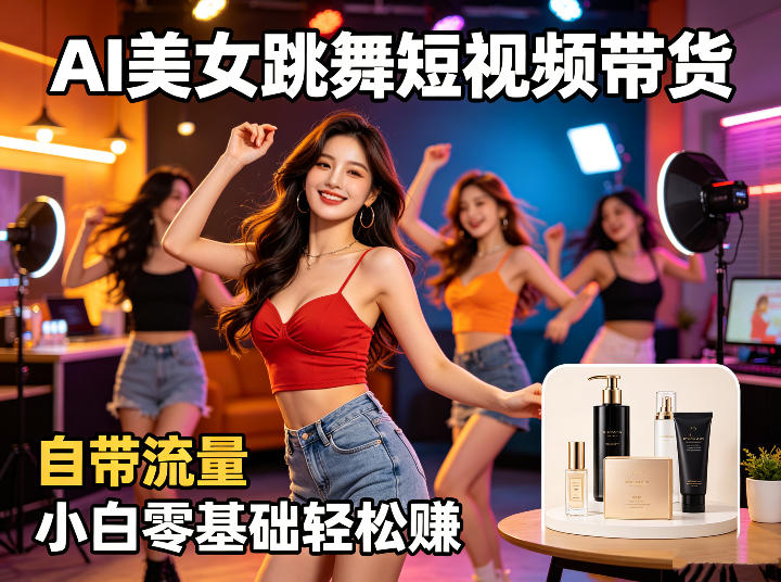 AI美女跳舞短视频带货:自带流量,小白零基础轻松賺,详细拆解-优优云网创