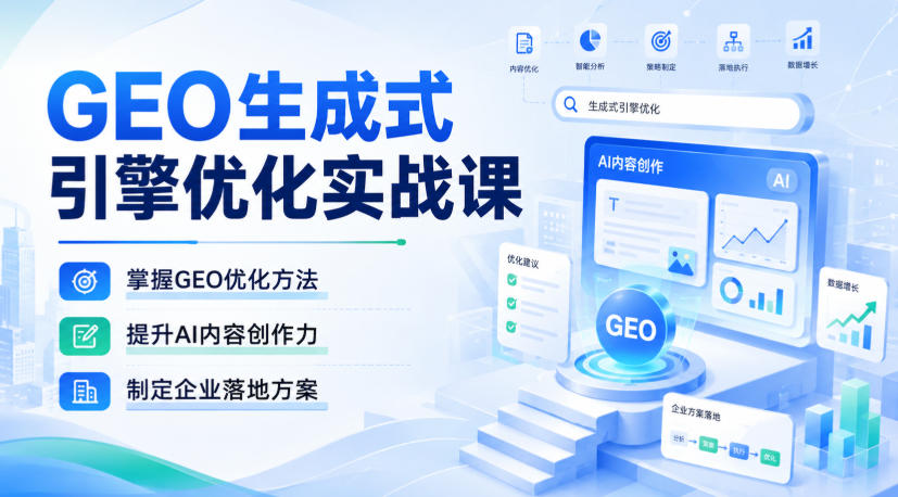GEO生成式引擎优化实战课，掌握GEO优化方法，提升AI内容创作力，制定企业落地方案-思丰网赚