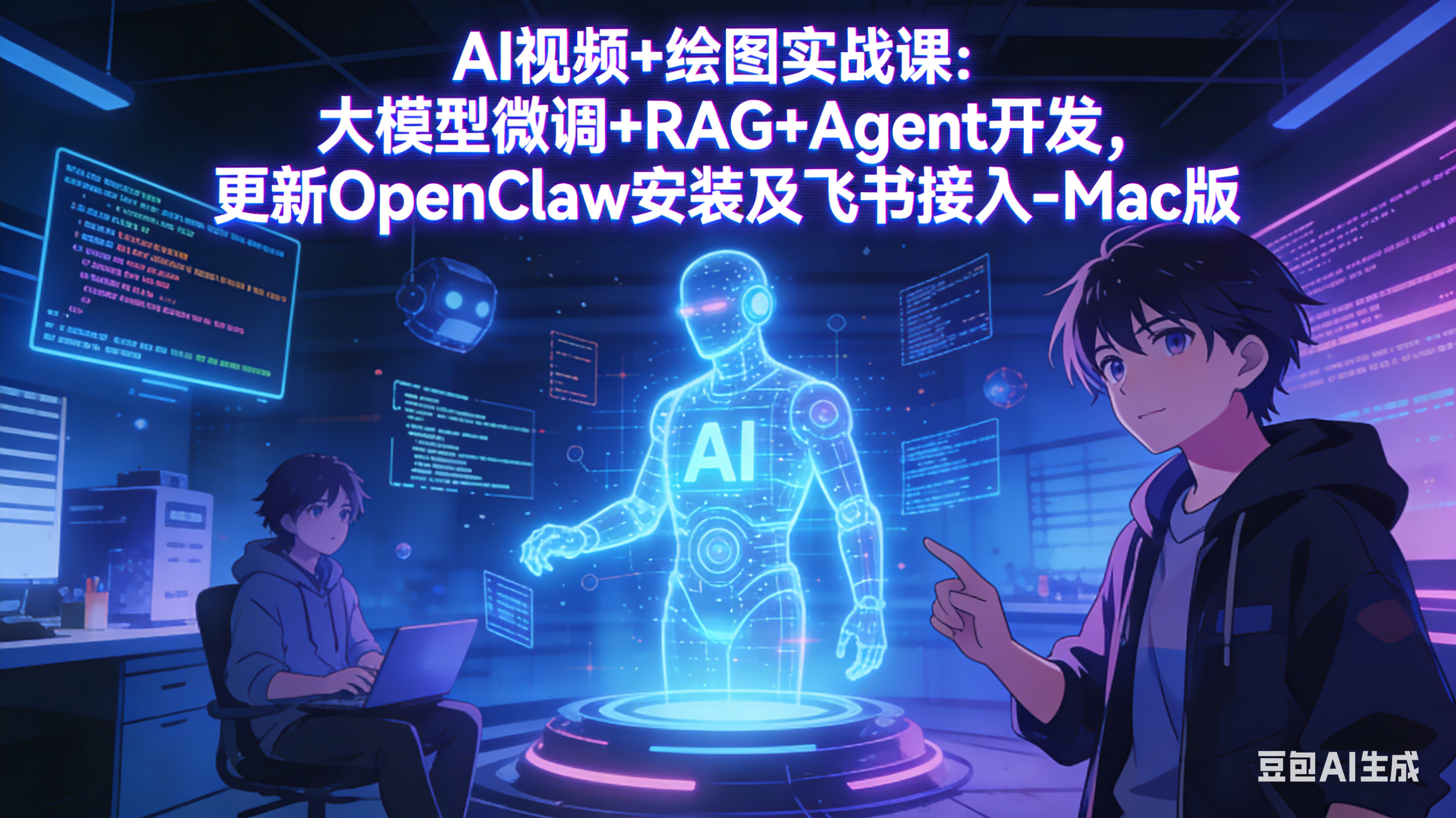 AI视频+绘图实战课:大模型微调+RAG+Agent开发,更新OpenClaw安装及飞书接入-Mac版-优优云网创