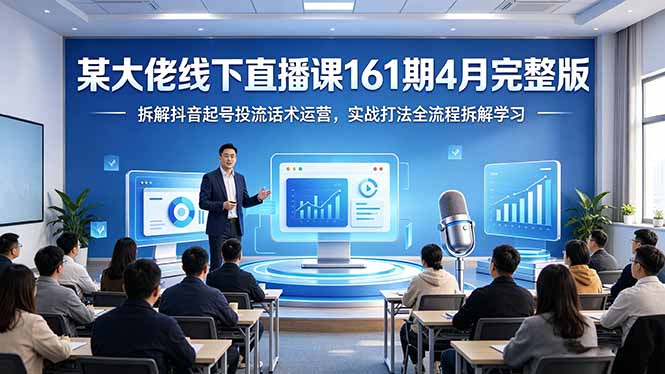 某大佬线下直播课161期4月完整版,拆解抖音起号投流话术运营,实战打法全流程拆解学习-优优云网创