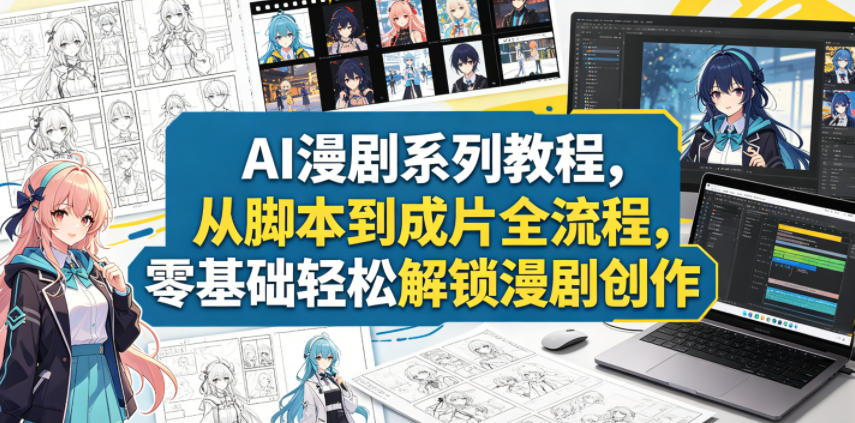 AI漫剧系列教程，从脚本到成片全流程，零基础轻松解锁漫剧创作-优优云网创